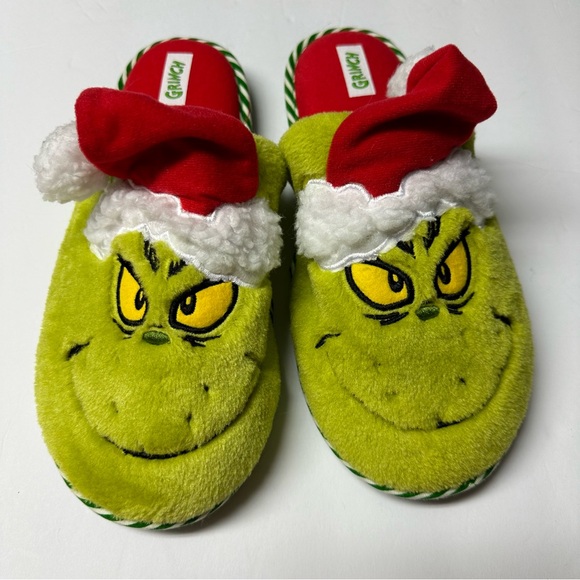 The Grinch Shoes - The Grinch grinch with santa hat slippers
